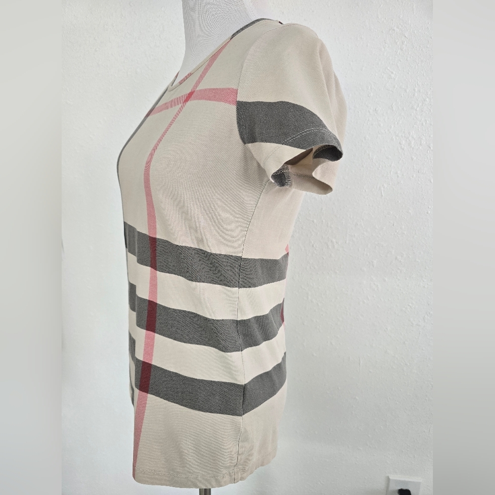 Burberry Brit Nova Check Top Tee Sz Medium - Picture 5 of 9